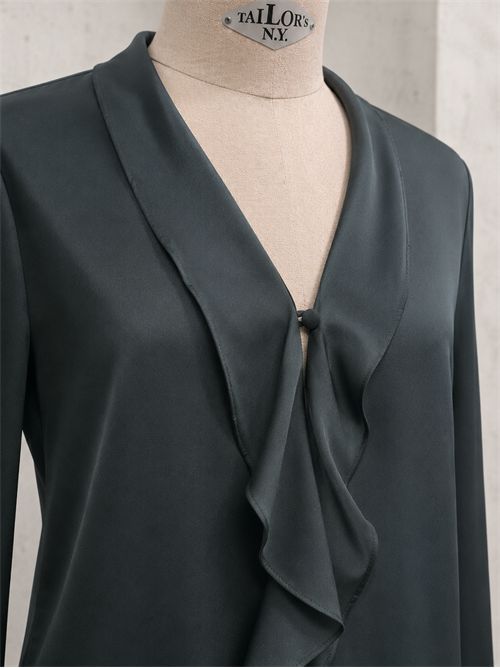 Camicia volant raso MARELLA EMME | EMMAGGRAVIVERDE MUSCHIO
